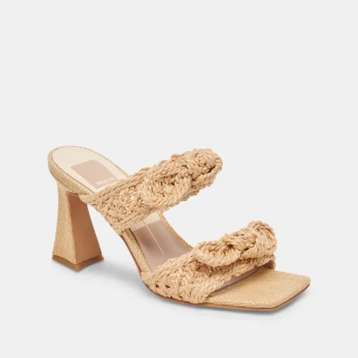 NIYAH HEELS LT NATURAL RAFFIA