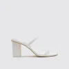 NOLES WIDE HEELS WHITE LEATHER