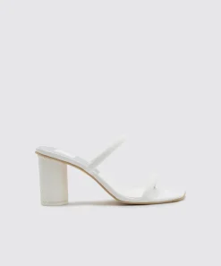 NOLES WIDE HEELS WHITE LEATHER