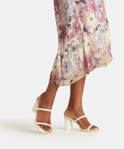NOLES WIDE HEELS WHITE LEATHER