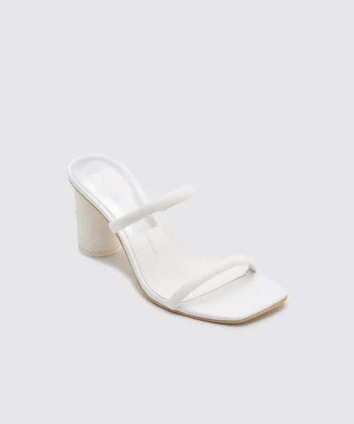 NOLES WIDE HEELS WHITE LEATHER