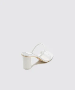 NOLES WIDE HEELS WHITE LEATHER