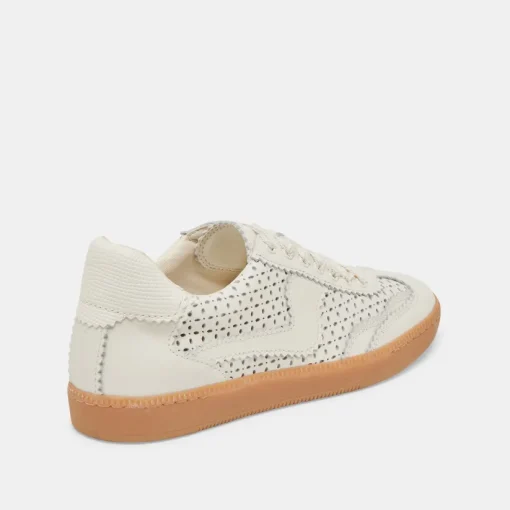 NOTICE EYELET PERF SNEAKERS WHITE LEATHER