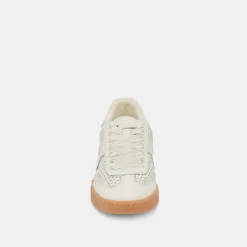 NOTICE EYELET PERF SNEAKERS WHITE LEATHER