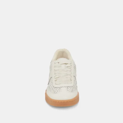 NOTICE EYELET PERF SNEAKERS WHITE LEATHER