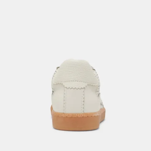 NOTICE EYELET PERF SNEAKERS WHITE LEATHER