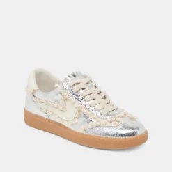 NOTICE LACE SNEAKERS SILVER DISTRESSED LEATHER