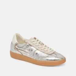 NOTICE WIDE SNEAKERS SILVER DISTRESSED LEATHER