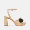 OLIVEA HEELS BLACK NATURAL RAFFIA