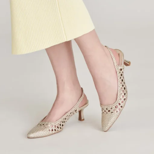 OLYMPA HEELS LIGHT GOLD METALLIC STELLA