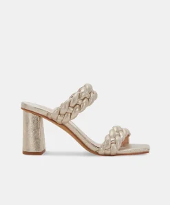 PAILY HEELS LIGHT GOLD METALLIC STELLA SUEDE