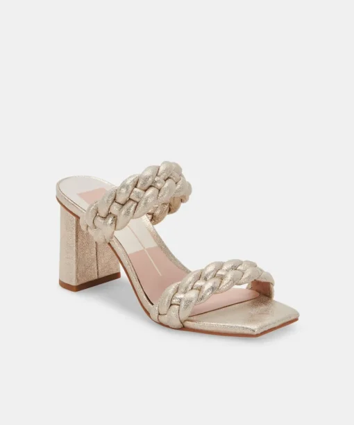 PAILY HEELS LIGHT GOLD METALLIC STELLA SUEDE