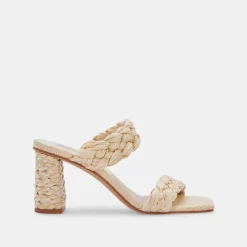 PAILY RAFFIA HEELS VANILLA RAFFIA