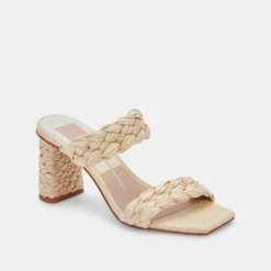 PAILY RAFFIA HEELS VANILLA RAFFIA