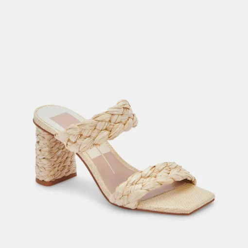 PAILY RAFFIA HEELS VANILLA RAFFIA