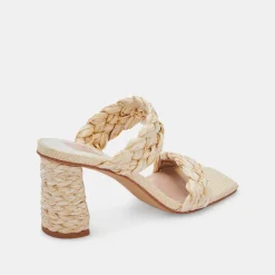 PAILY RAFFIA HEELS VANILLA RAFFIA
