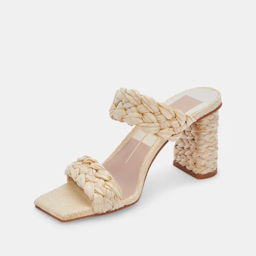 PAILY RAFFIA HEELS VANILLA RAFFIA