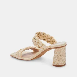 PAILY RAFFIA HEELS VANILLA RAFFIA