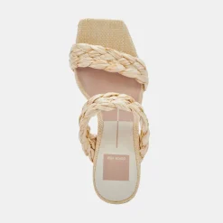 PAILY RAFFIA HEELS VANILLA RAFFIA