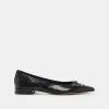 PALANI BALLET FLATS MIDNIGHT SNAKE EMBOSSED
