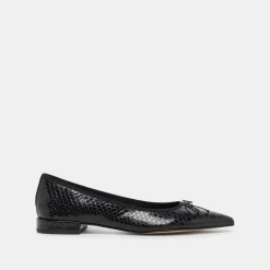 PALANI BALLET FLATS MIDNIGHT SNAKE EMBOSSED