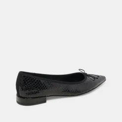 PALANI BALLET FLATS MIDNIGHT SNAKE EMBOSSED