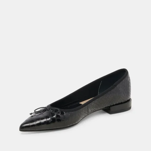PALANI BALLET FLATS MIDNIGHT SNAKE EMBOSSED