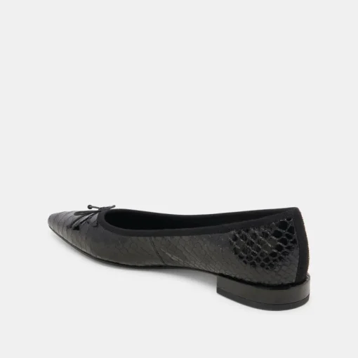 PALANI BALLET FLATS MIDNIGHT SNAKE EMBOSSED