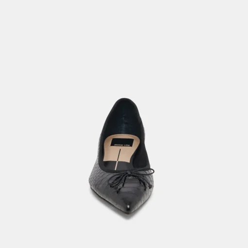 PALANI BALLET FLATS MIDNIGHT SNAKE EMBOSSED