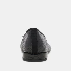 PALANI BALLET FLATS MIDNIGHT SNAKE EMBOSSED
