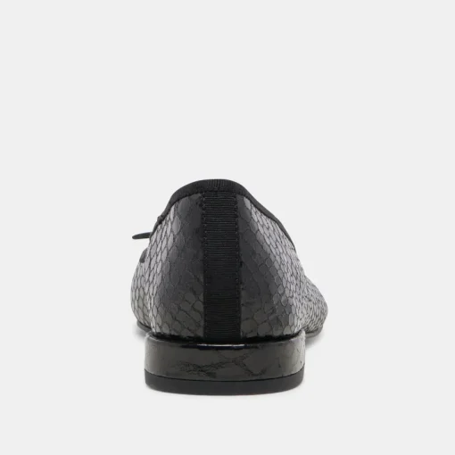 PALANI BALLET FLATS MIDNIGHT SNAKE EMBOSSED