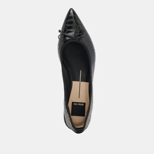 PALANI BALLET FLATS MIDNIGHT SNAKE EMBOSSED