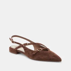 PAMLA FLATS DK BROWN SUEDE