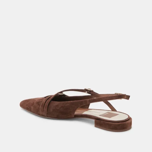 PAMLA FLATS DK BROWN SUEDE