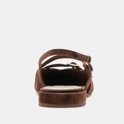 PAMLA FLATS DK BROWN SUEDE