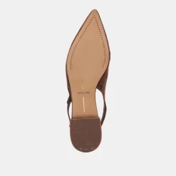 PAMLA FLATS DK BROWN SUEDE