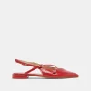 PAMLA FLATS RED CRINKLE PATENT