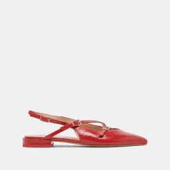 PAMLA FLATS RED CRINKLE PATENT