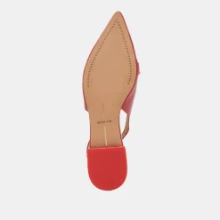 PAMLA FLATS RED CRINKLE PATENT