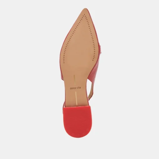 PAMLA FLATS RED CRINKLE PATENT