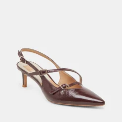 PAMLA MID HEELS CRANBERRY CRINKLE PATENT