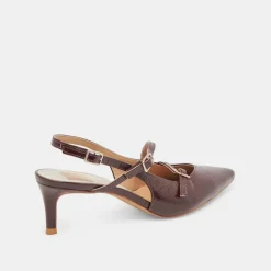 PAMLA MID HEELS CRANBERRY CRINKLE PATENT