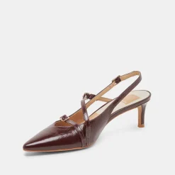 PAMLA MID HEELS CRANBERRY CRINKLE PATENT