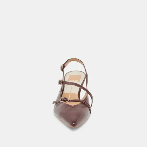PAMLA MID HEELS CRANBERRY CRINKLE PATENT