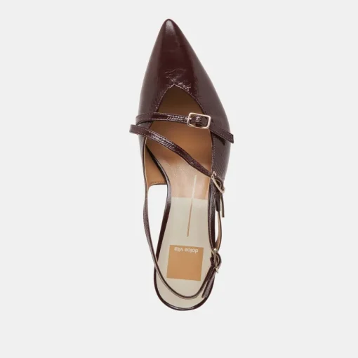 PAMLA MID HEELS CRANBERRY CRINKLE PATENT