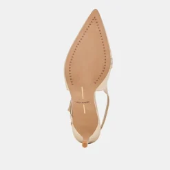 PAMLA MID HEELS LIGHT GOLD DISTRESSED LEATHER
