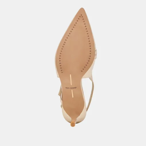 PAMLA MID HEELS LIGHT GOLD DISTRESSED LEATHER