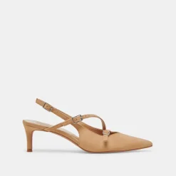 PAMLA MID HEELS TAN SUEDE