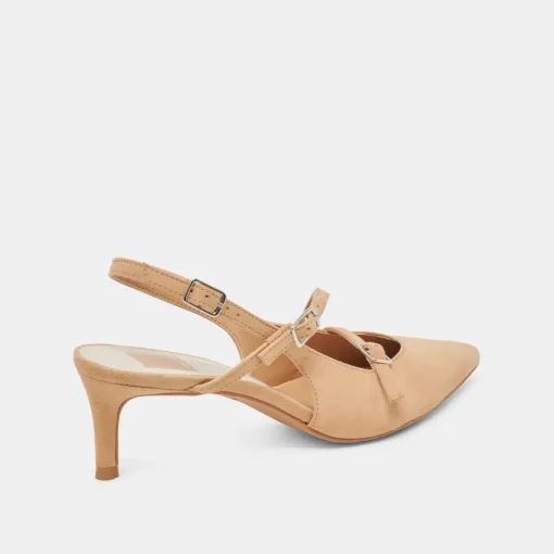 PAMLA MID HEELS TAN SUEDE