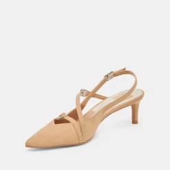 PAMLA MID HEELS TAN SUEDE